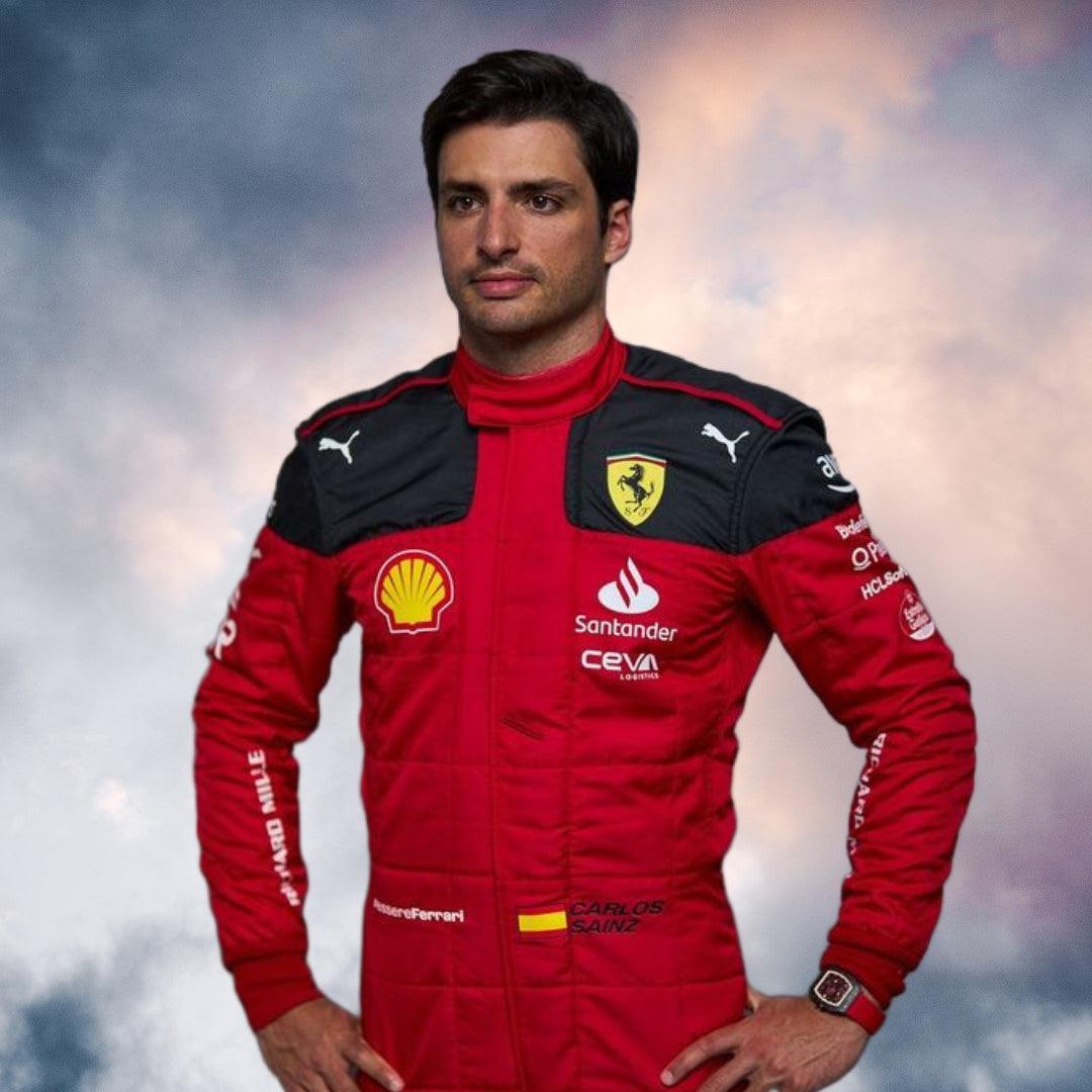 2023 Carlos Sainz Race Scuderia Ferrari F1 Suit - Rustle Racewears