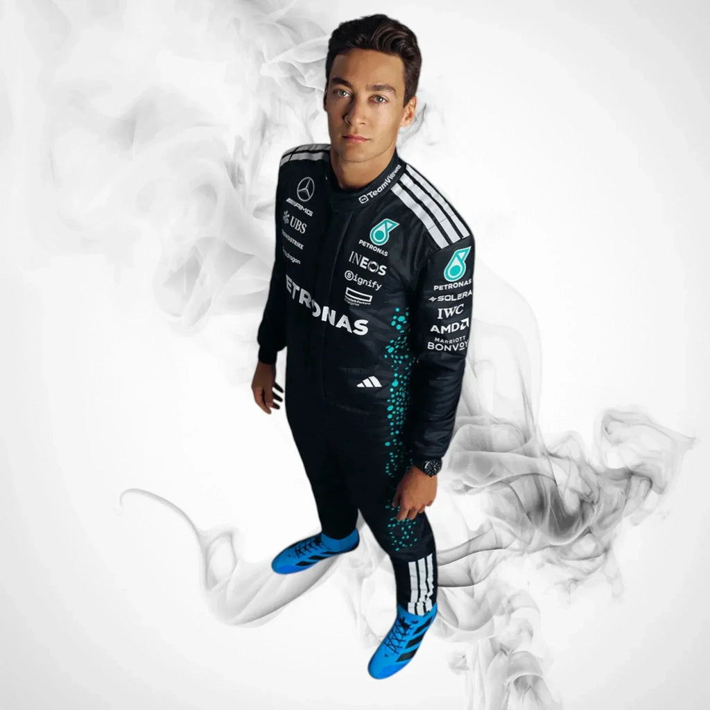 2025 Mercedes F1 Driver Costumes | George Russell & Kimi Antonelli - Rustle Racegear