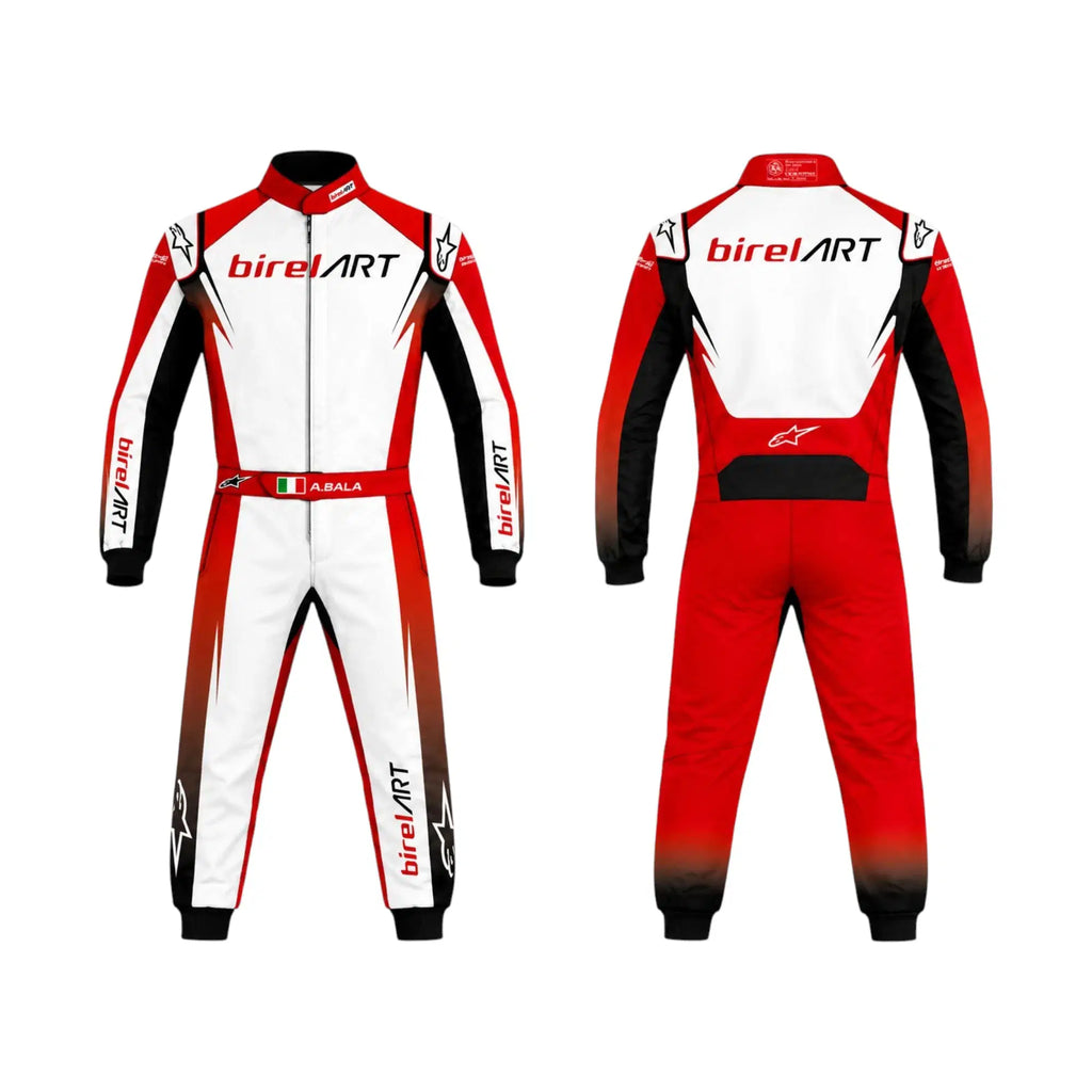 2025 Birel ART Kart Racing Suit – Red & White - Rustle Racewear