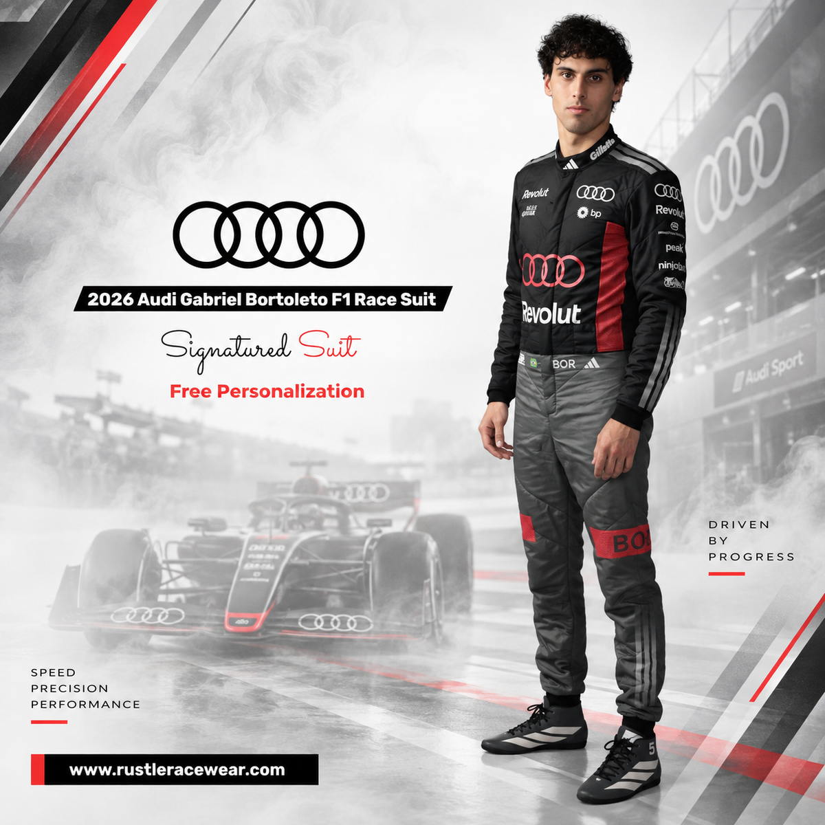 2026 Gabriel Bortoleto Audi F1 Team Race Suit Replica – Kids/Adults