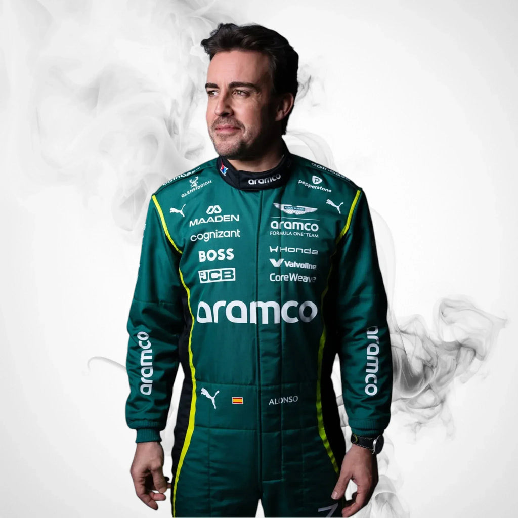2026 Fernando Alonso Aston Martin F1 Racing Replica Jumpsuit - Rustle Racegear