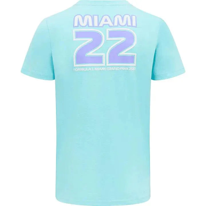 Formula 1 Tech Collection F1 Miami GP Kids Pastel T-Shirt- Pink/Baby Blue - Rustle Racewears