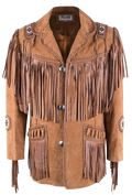 Scully Bead Trimmed Boar Suede Coat - Brown