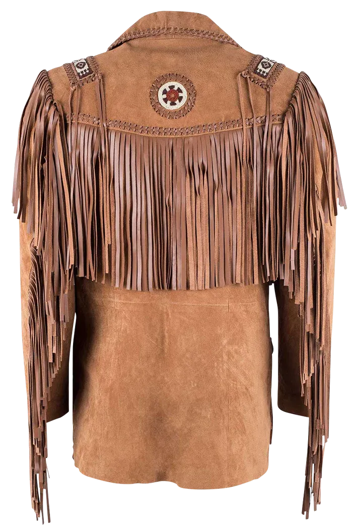 Scully Bead Trimmed Boar Suede Coat - Brown