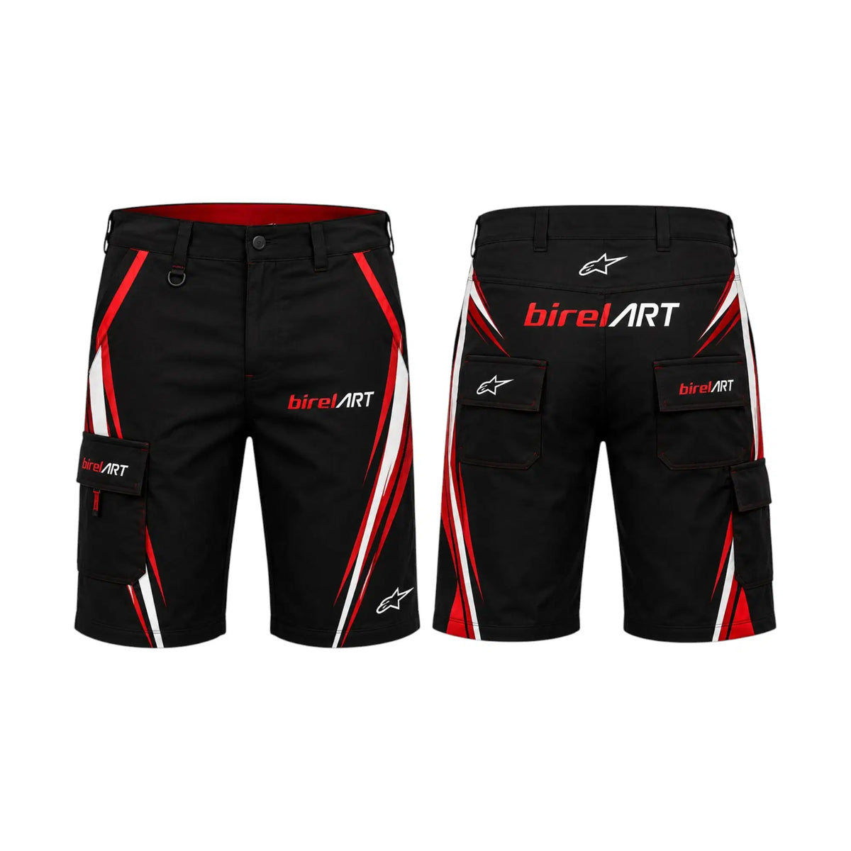 Birel ART Cargo Shorts – Black & Red - Rustle Racewear