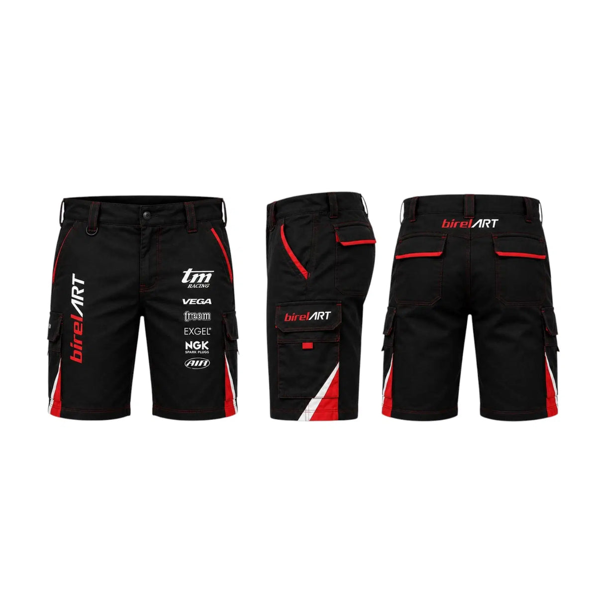 Birel ART Cargo Work Shorts – Black & Red - Rustle Racewear