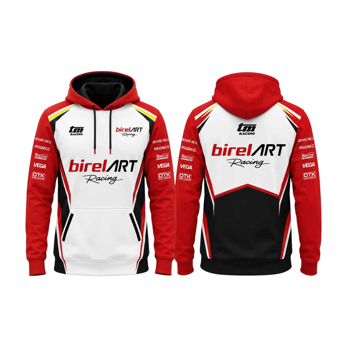Birel ART Racing Hoodie – Red & White Black - Rustle Racewear