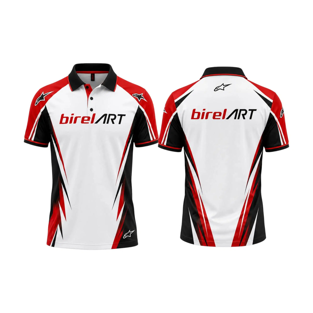 Birel ART Racing Polo Shirt – Red & White Design - Rustle Racewear