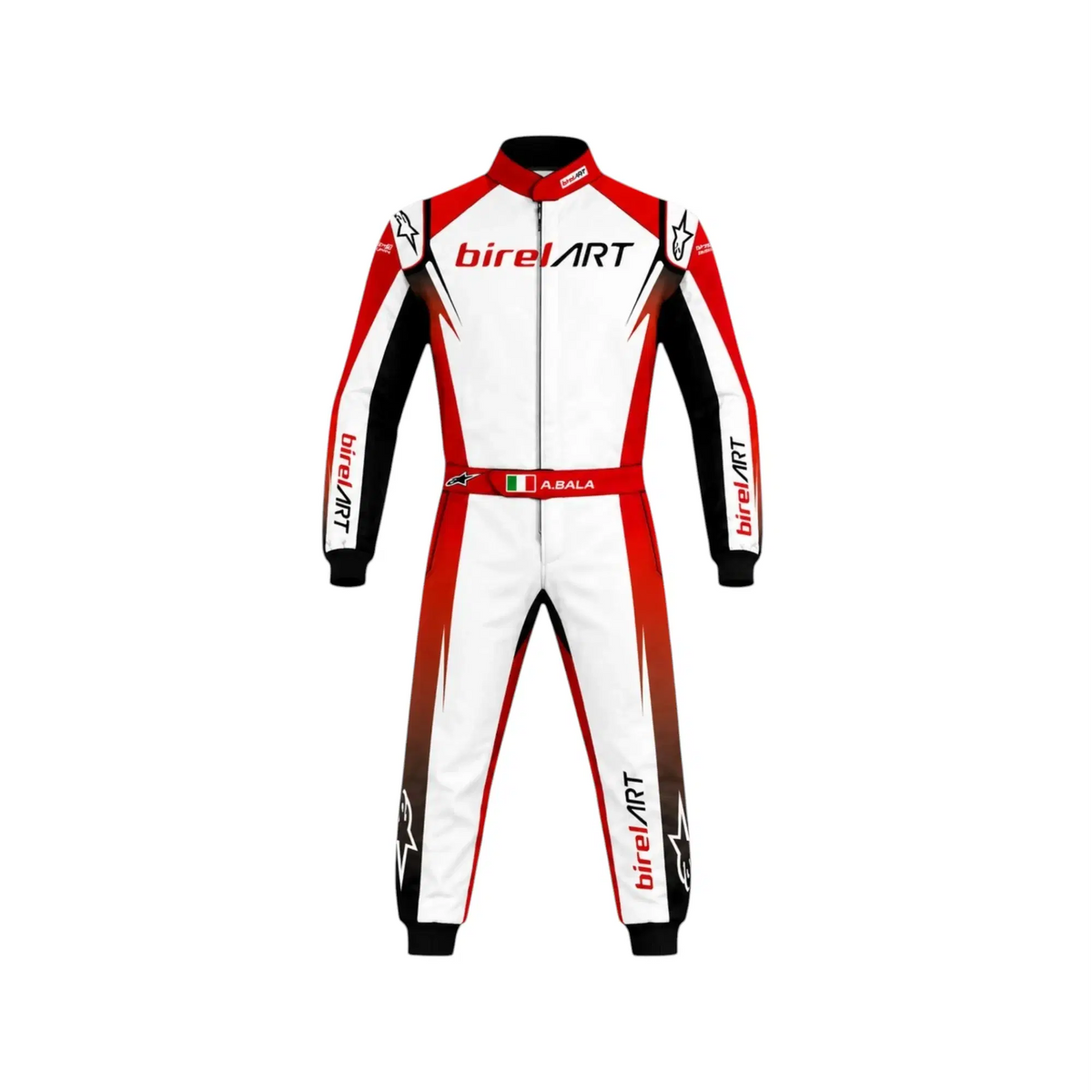 2025 Birel ART Kart Racing Suit – Red & White - Rustle Racewear