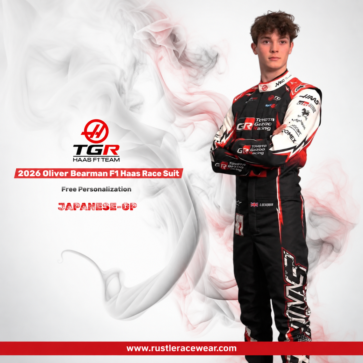 Official Oliver Bearman 2026 Haas F1 Suit – Japanese GP New Edition
