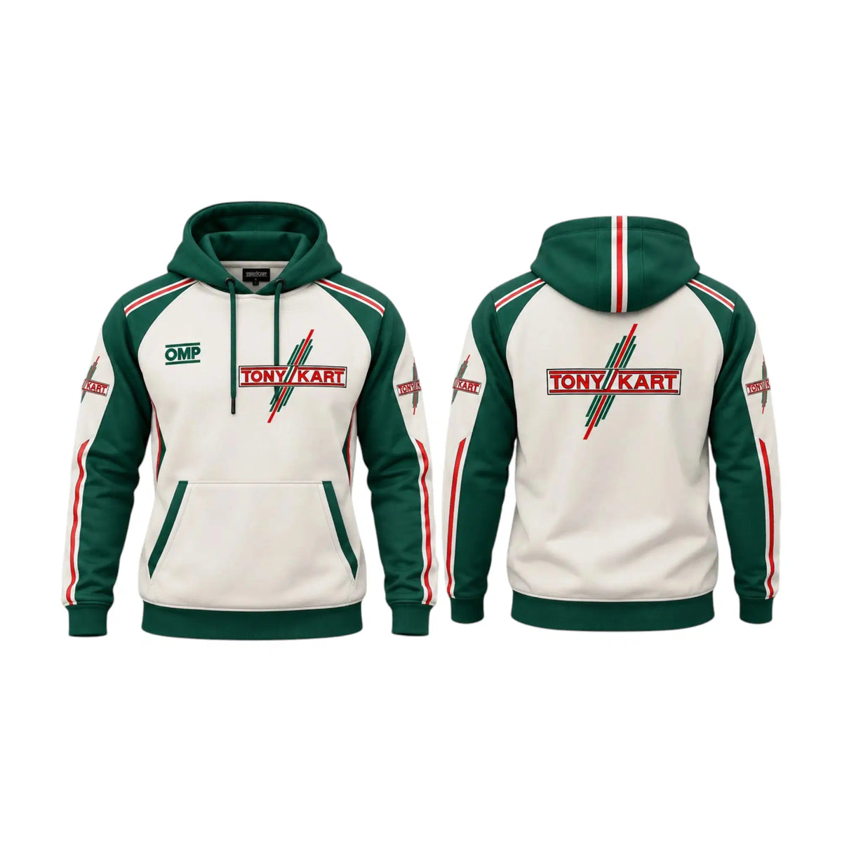 Tony Kart Green & White Racing Hoodie - Rustle Racewear