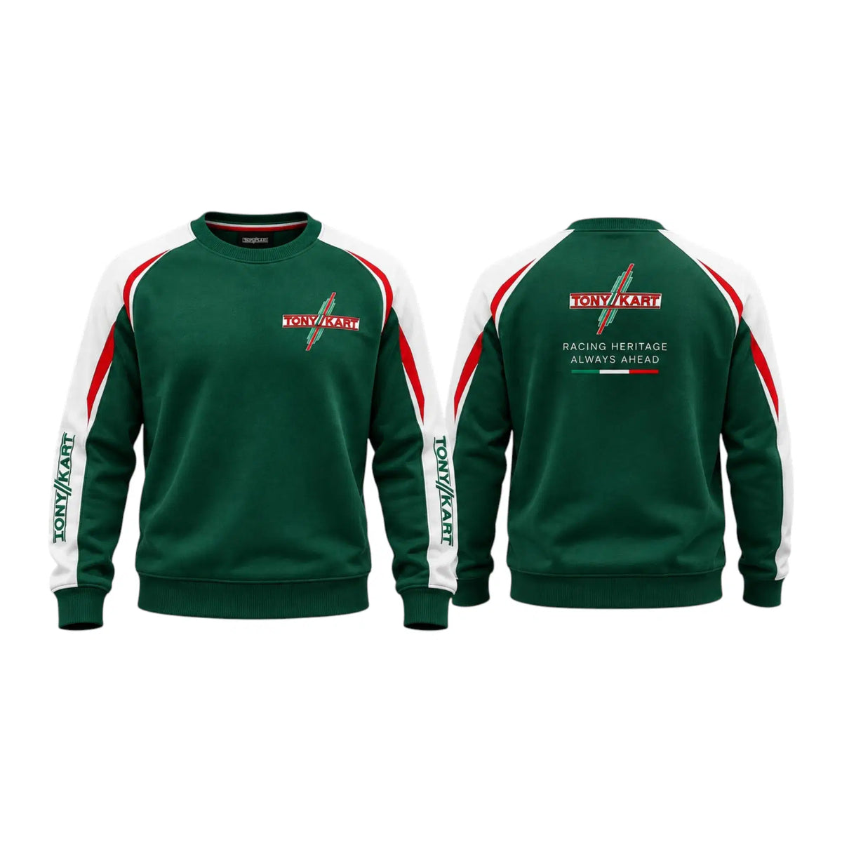 Tony Kart Green & White Racing Sweatshirt - Rustle Racewear