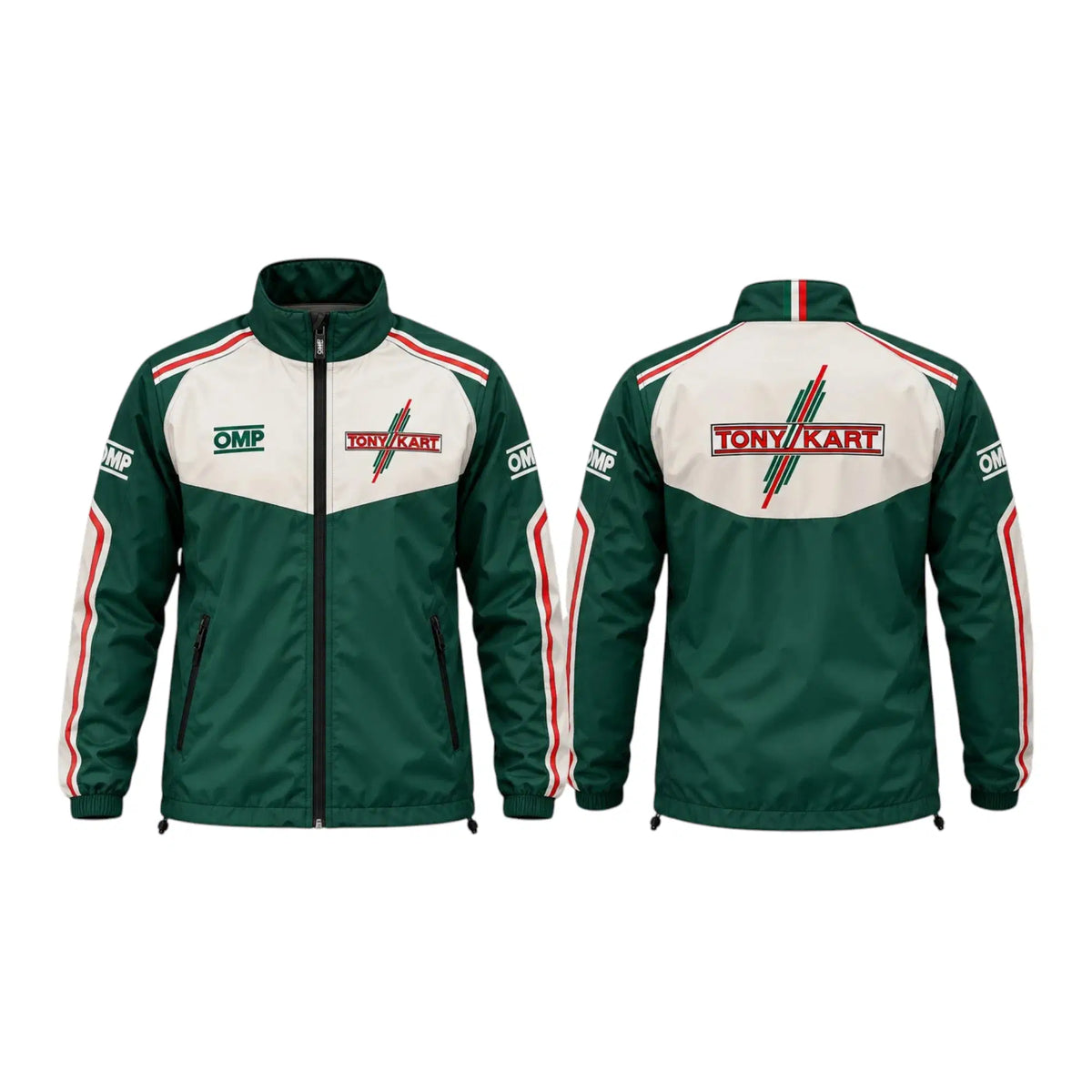 Tony Kart Green & White Windbreaker Jacket - Rustle Racewear