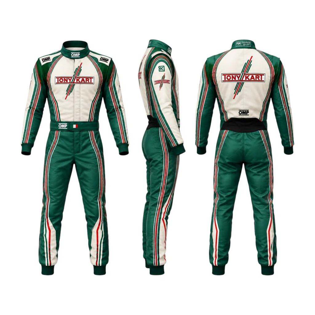 Tony Kart OMP Racing Suit Green White Red - Rustle Racewear