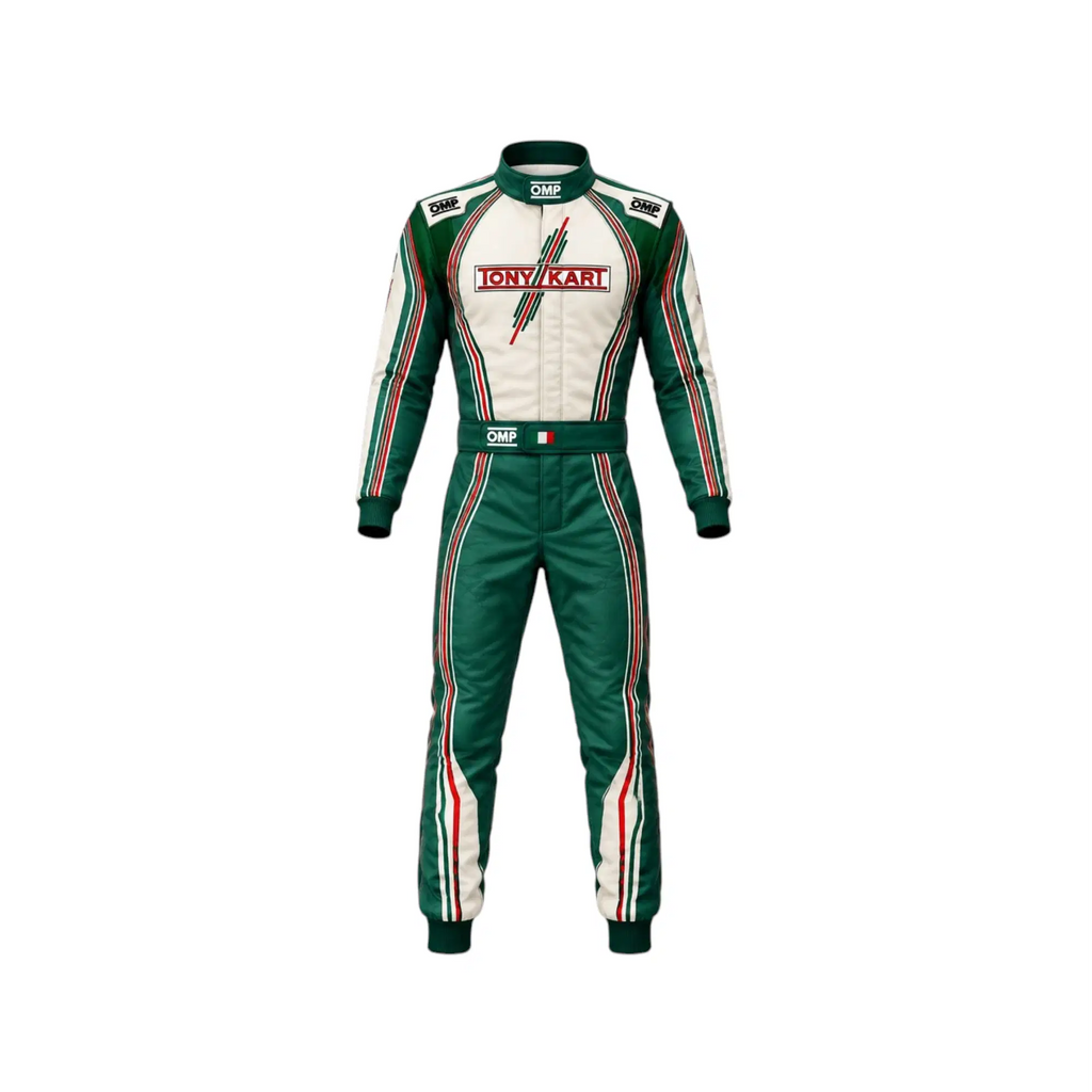 Tony Kart OMP Racing Suit Green White Red - Rustle Racewear