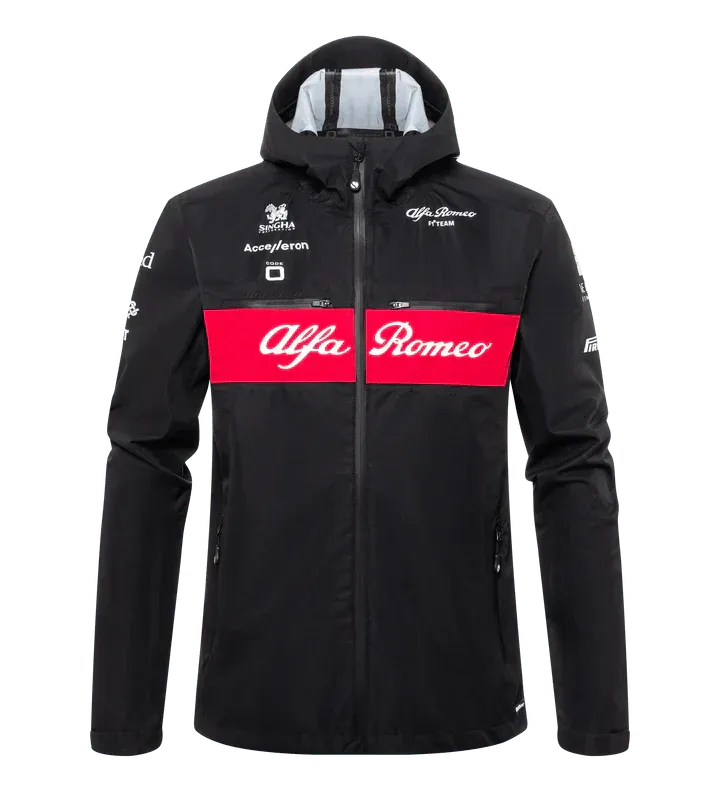 Alfa Romeo Racing F1 2023 Team Rain Jacket - Black - Rustle Racewears