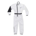 Clear Alpinestars kart rain suit with black accents and zipper closure