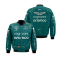 Aston Martin Aramco Cognizant F1 2023 Official Fernando Alonso Team Driver Bomber Jacket - Rustle Racewear