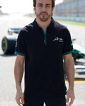 Aston Martin Cognizant F1 Kimoa Fernando Alonso Men's Lifestyle Polo-Shirt - Black - Rustle Racewears