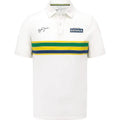 Ayrton Senna Men's Helmet Striped Polo Shirt - Rustle Racewears