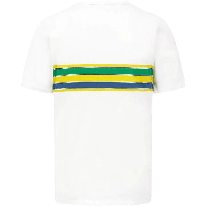 Ayrton Senna Men's Helmet Striped T-Shirt - Rustle Racewears