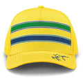 Ayrton Senna Stripe Baseball Hat - Yellow - Rustle Racewears