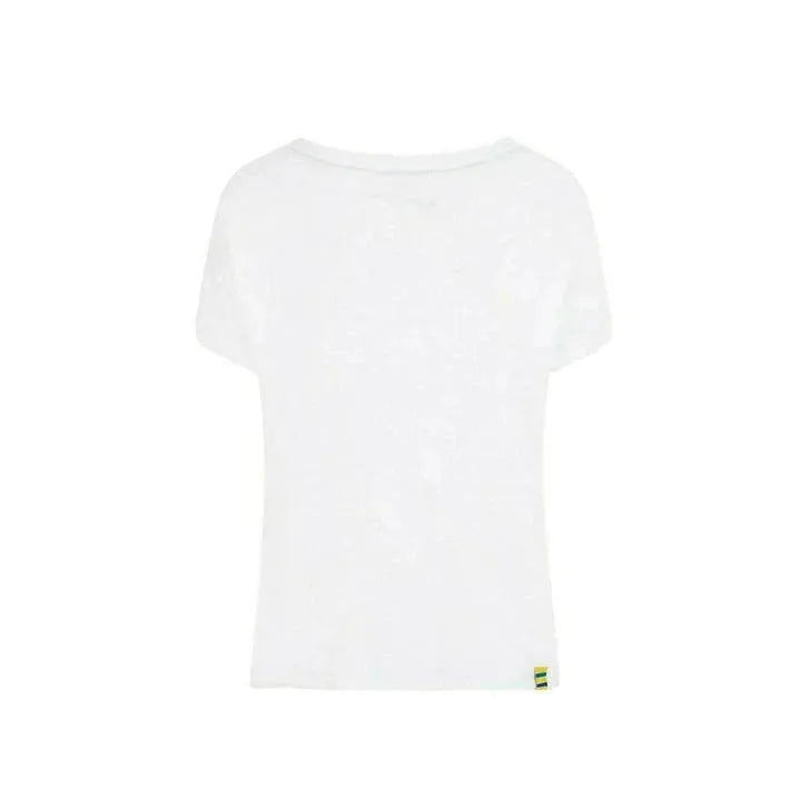 Ayrton Senna Women's Fanwear Flag T-Shirt- White - Rustle Racewears