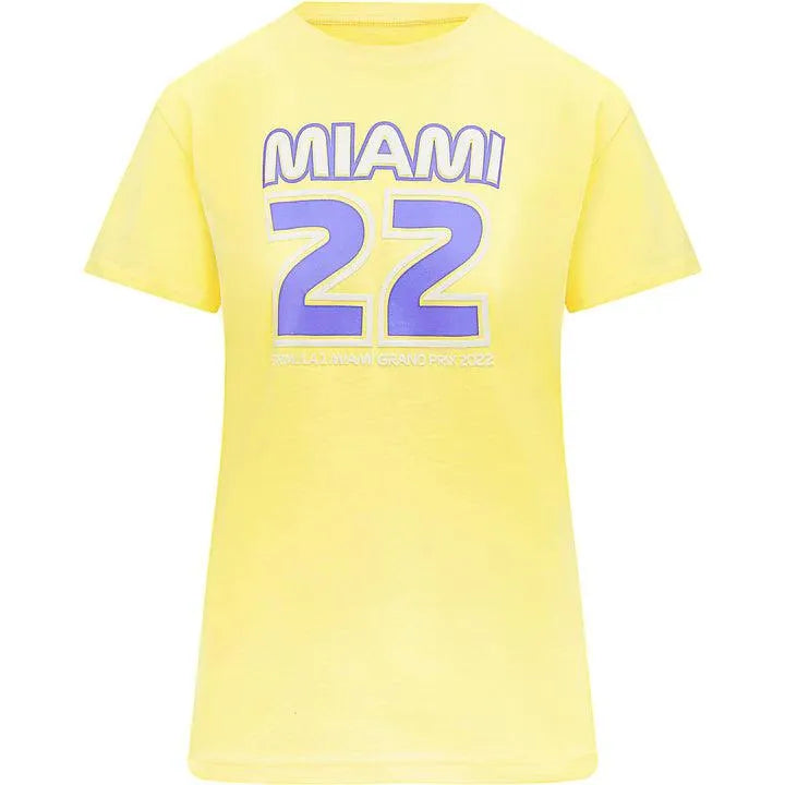 Formula 1 Tech Collection F1 Miami GP Women's Pastel T-Shirt- Pink/Yellow - Rustle Racewears