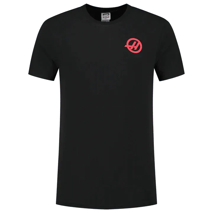 Haas Racing F1 Small Logo T-Shirt - Black/White - Rustle Racewears