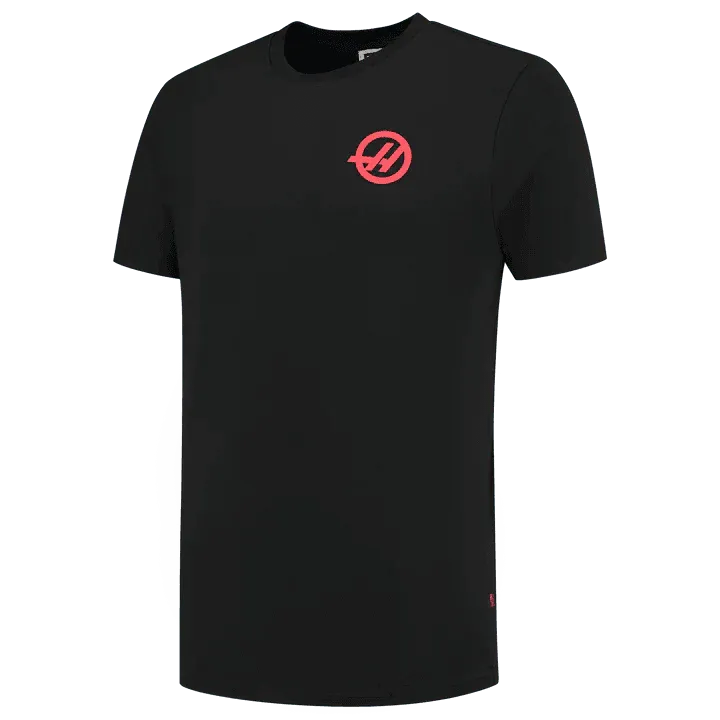 Haas Racing F1 Small Logo T-Shirt - Black/White - Rustle Racewears