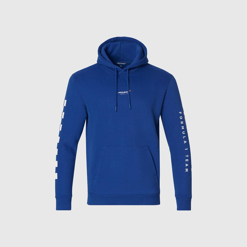 McLaren F1 Dynamic Pack logo blue hoodie with Formula 1 Team sleeve print