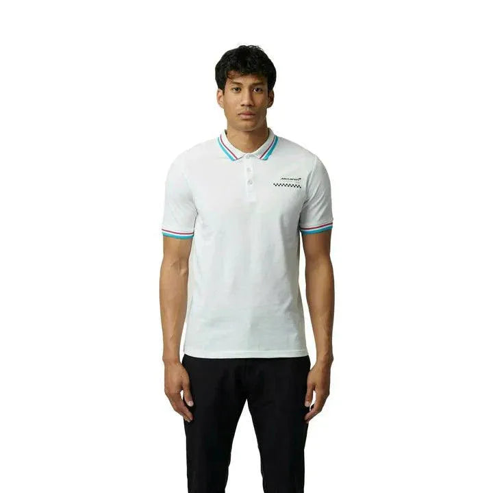 McLaren F1 Men's Miami Graphic Polo Shirt-Black/White/Crystal Rose - Rustle Racewears