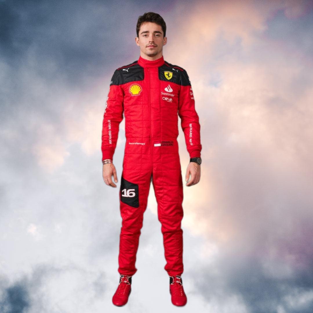 New Charles Leclerc 2023 Race Suit Ferrari F1 - Rustle Racewears