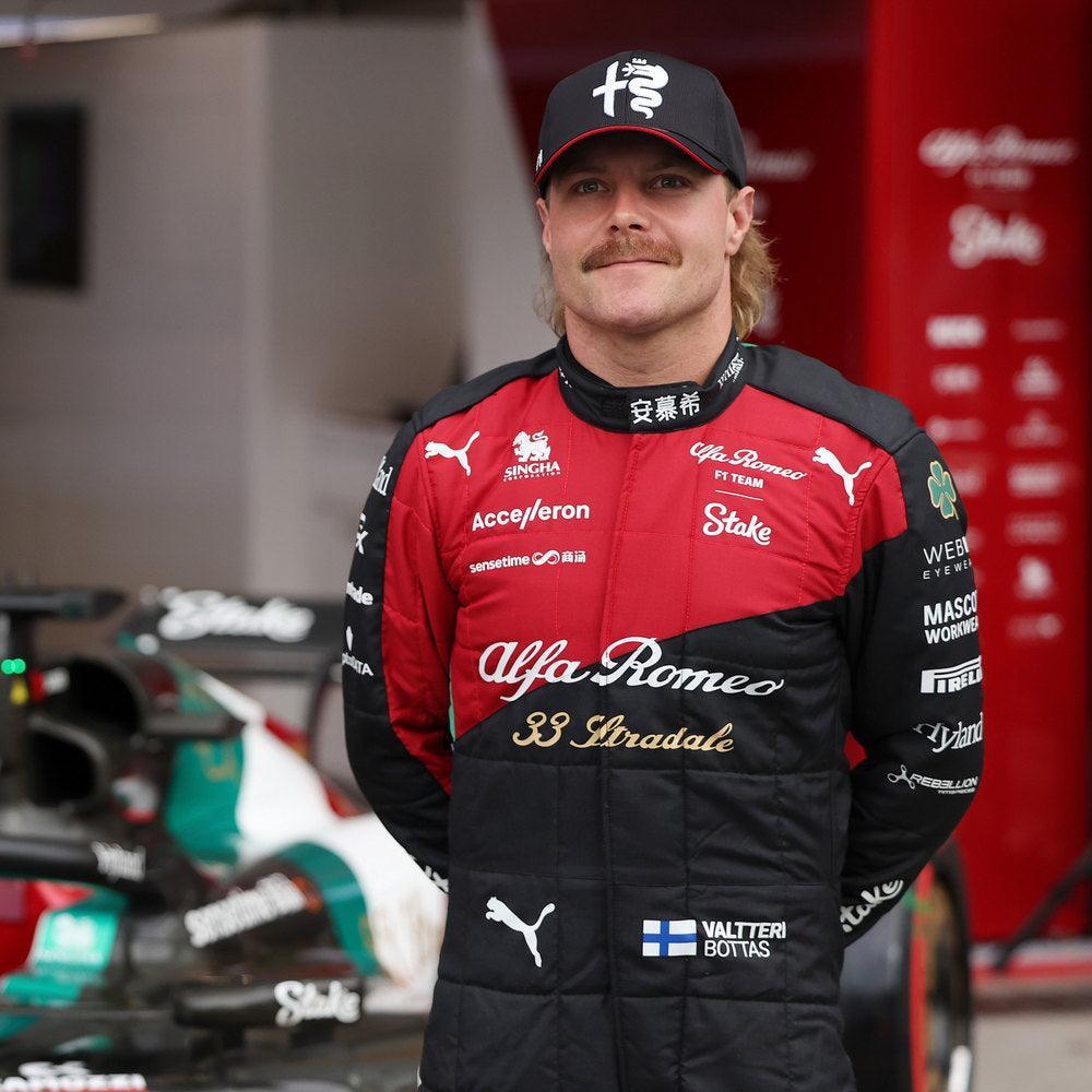 NEW VALTTERI BOTTAS 2023 ALFA ROMEO F1 TEAM STAKE RACE SUIT - ITALIAN GP - Rustle Racewears