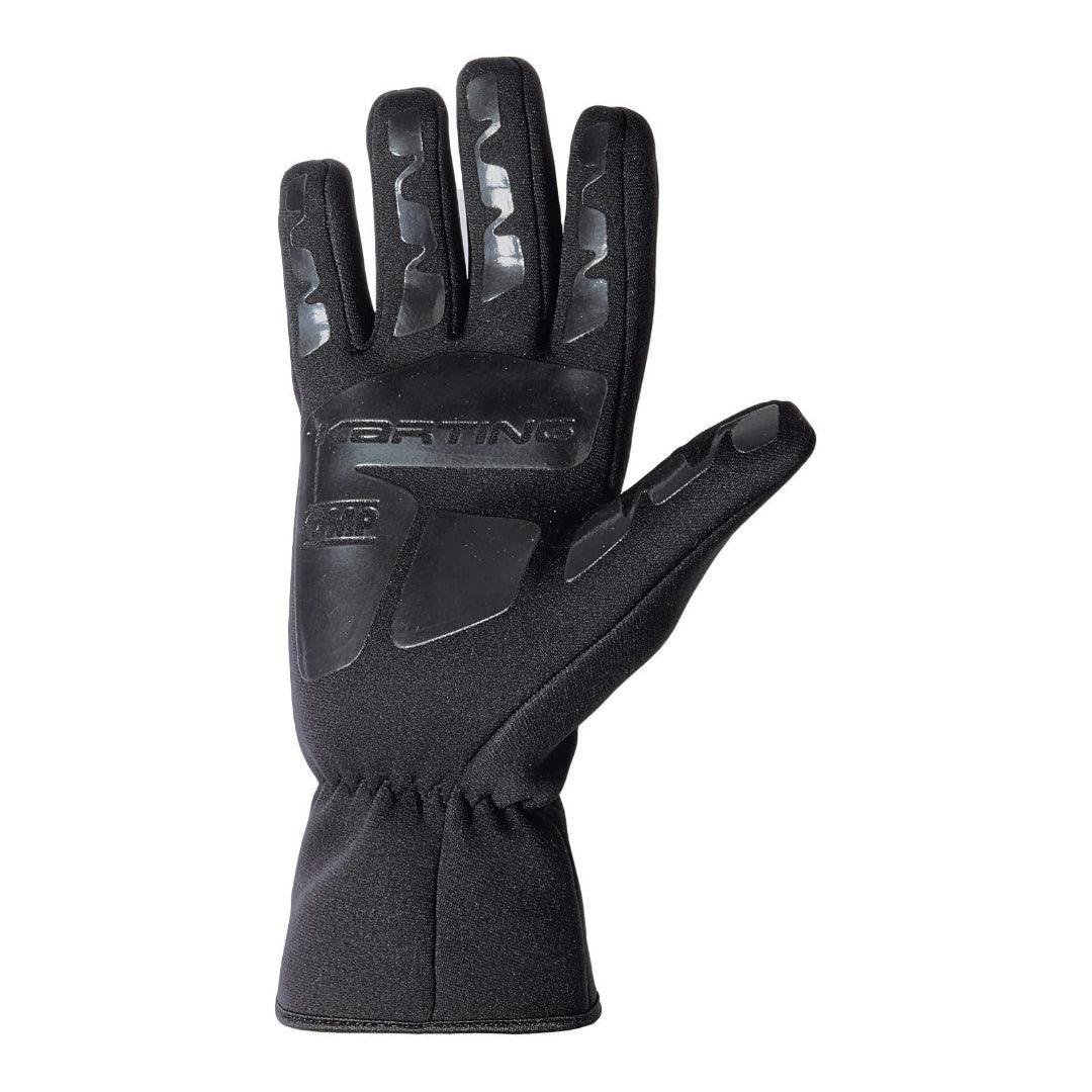 Black Rustle Racewears OMP rain-k karting gloves for professional racing