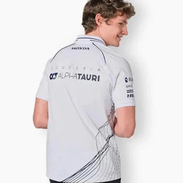 Scuderia AlphaTauri F1 2023 Men's Team Polo Shirt - Navy/White - Rustle Racewears
