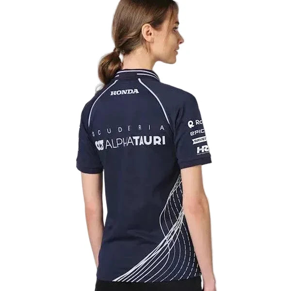 Scuderia AlphaTauri F1 2023 Women's Team Polo Shirt - Navy - Rustle Racewears
