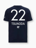 Scuderia AlphaTauri F1 Men's Yuki Tsunoda Driver T-Shirt - Navy - Rustle Racewears