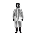 Sparco Raincoat Evo waterproof karting jacket worn by a racer with a black helmet.